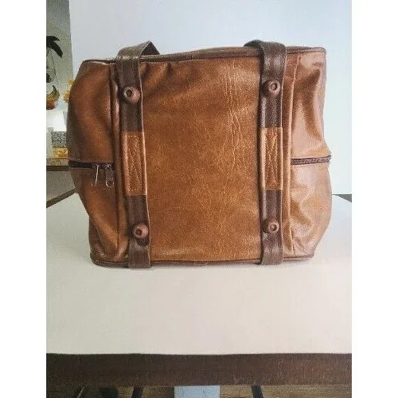 Brown Leather Storage Organizer with Vintage Patina - Picture 9 of 12